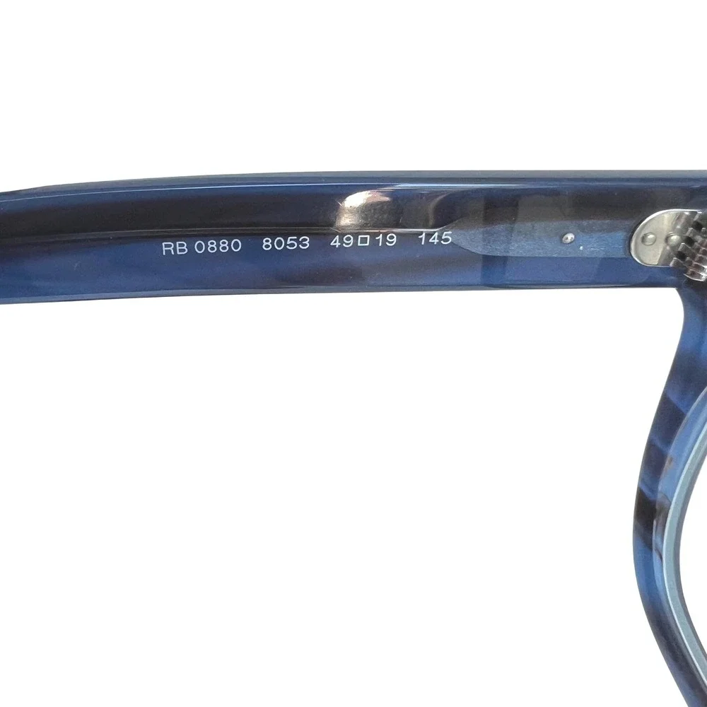 Ray-Ban RB 0880 8053 Blue Marble Square Eyeglasses Frames 49-19-145 Italy